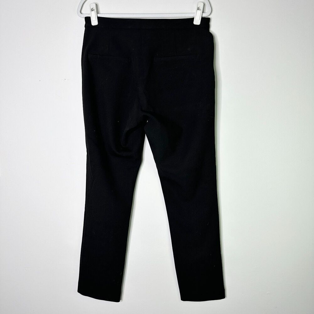 H&M Pants Women 14 Black Stretch Silver Zip Straight Skinny Athleisure 14 NWT - Picture 3 of 9